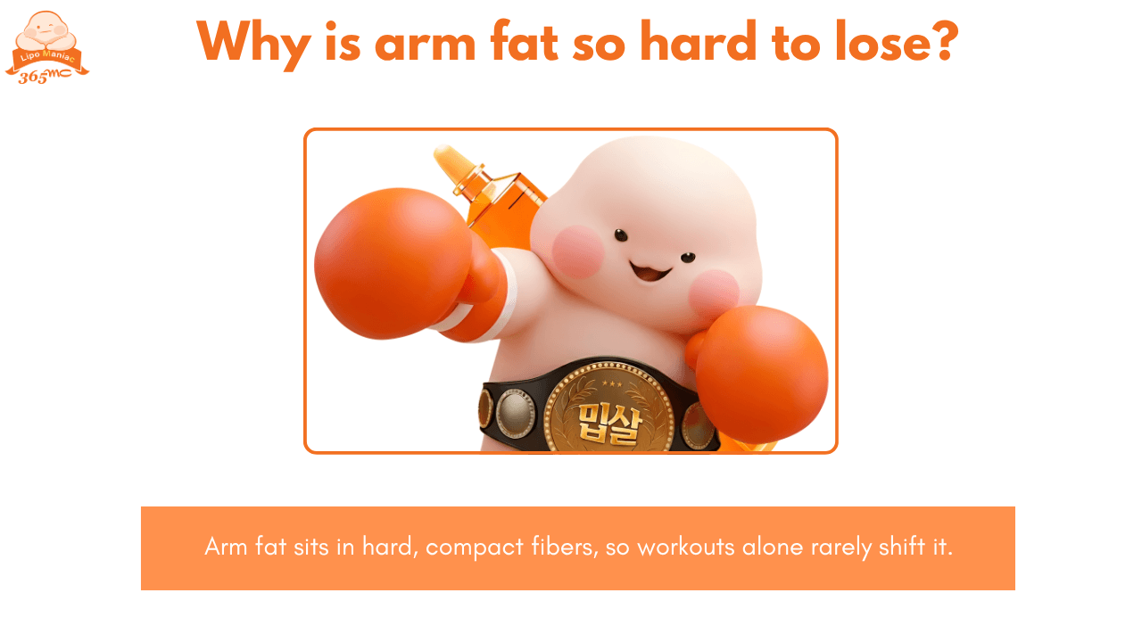 Illustration explaining why arm fat is difficult to lose