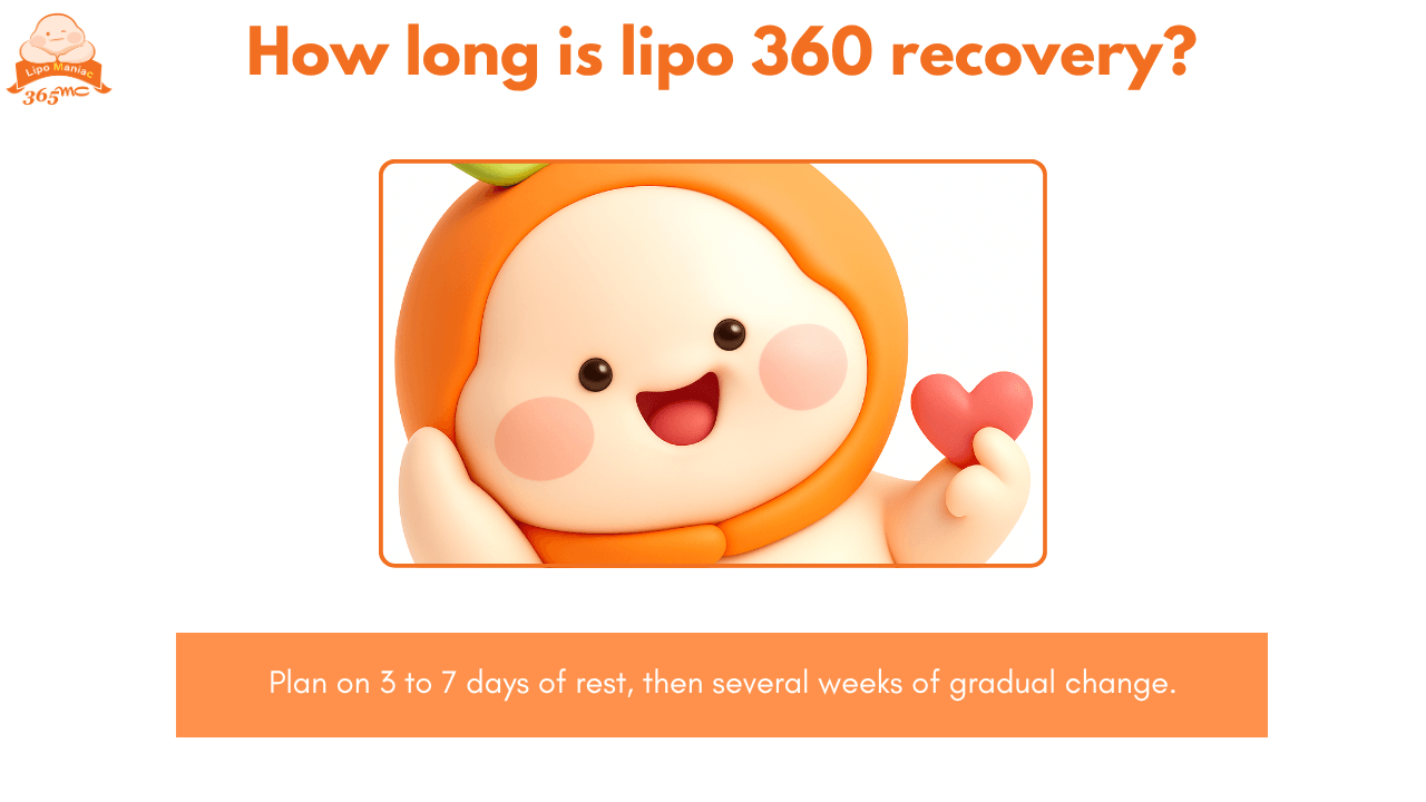Lipo 360 recovery timeline with swelling bruising and aftercare